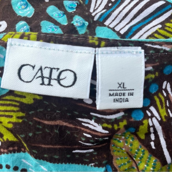 CATO ASSORTED LEAF PATTERN WOMENS XL TOP - Picture 9 of 10